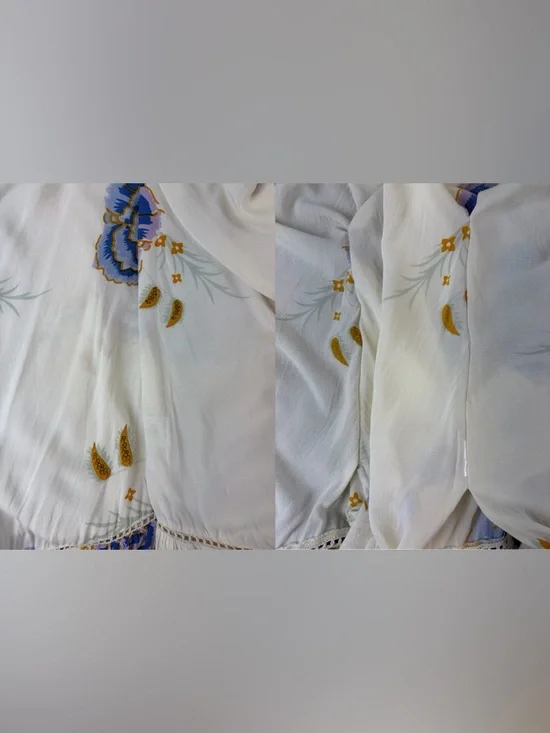 Z&L Kimono Tunic Top/Swim Cover Up ~ in Blue & Orange Floral - Picture 12 of 16